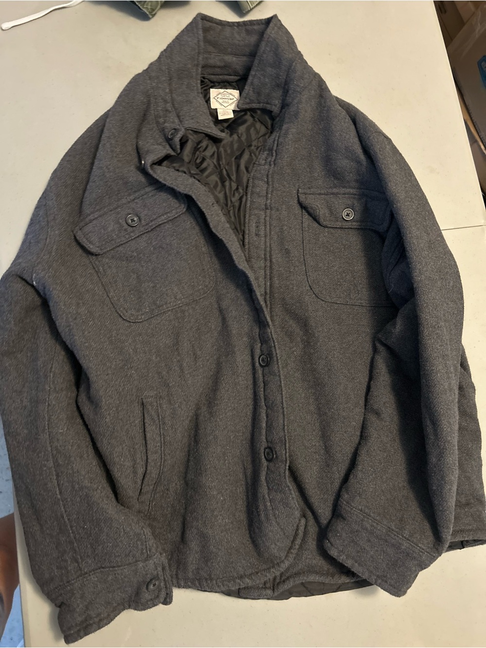 St. John’s bay Quilted-Lined Field Jacket in Charcoal Gray